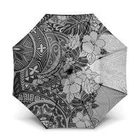 Polynesia Umbrella Hibiscus Hawaiian Tribal Tattoo Retro Gray - Polynesian Pride
