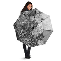 Polynesia Umbrella Hibiscus Hawaiian Tribal Tattoo Retro Gray - Polynesian Pride