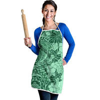 Polynesia Apron Hibiscus Hawaiian Tribal Tattoo Retro Green - Polynesian Pride