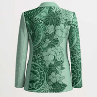 Polynesia Blazer Hibiscus Hawaiian Tribal Tattoo Retro Green LT9 - Polynesian Pride