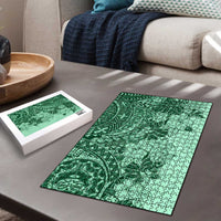 Polynesia Puzzle Hibiscus Hawaiian Tribal Tattoo Retro Green - Polynesian Pride