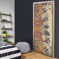 Polynesia Door Cover Hibiscus Hawaiian Tribal Tattoo Retro Tan - Polynesian Pride