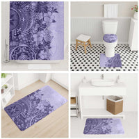 Polynesia Bathroom Set Hibiscus Hawaiian Tribal Tattoo Retro Violet - Polynesian Pride