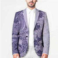 Polynesia Blazer Hibiscus Hawaiian Tribal Tattoo Retro Violet - Polynesian Pride