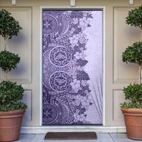 Polynesia Door Cover Hibiscus Hawaiian Tribal Tattoo Retro Violet - Polynesian Pride