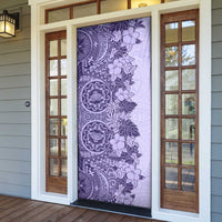 Polynesia Door Cover Hibiscus Hawaiian Tribal Tattoo Retro Violet - Polynesian Pride