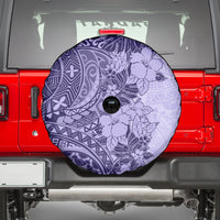 Polynesia Spare Tire Cover Hibiscus and Hawaiian Tribal Tattoo Retro Style Violet Color LT9 - Polynesian Pride