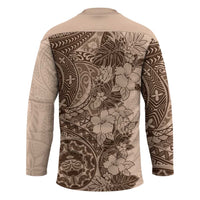 Polynesia Hockey Jersey Hibiscus Hawaiian Tribal Tattoo Retro Pink Pastel - Polynesian Pride