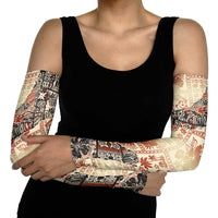 Hawaii Beige Version Arm Sleeves Aloha Tribal Pattern - Polynesian Pride