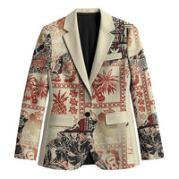 Hawaii Beige Version Blazer Aloha Tribal Pattern - Polynesian Pride