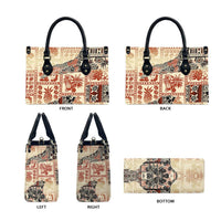 Hawaii Beige Version Leather Bag Aloha Tribal Pattern - Polynesian Pride