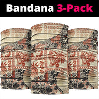 Hawaii Beige Version Neck Gaiter Aloha Tribal Pattern - Polynesian Pride