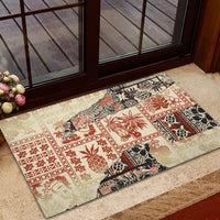 Hawaii Rubber Doormat Aloha Tribal Pattern Beige Version LT9 - Polynesian Pride