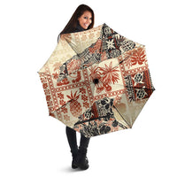 Hawaii Beige Version Umbrella Aloha Tribal Pattern - Polynesian Pride