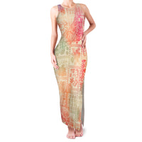 Hawaii Family Matching Tank Maxi Dress and Hawaiian Shirt Aloha Tribal Pattern Sweat Pink Ombre LT9 Mom's Dress Pink - Polynesian Pride