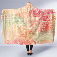 Hawaii Hooded Blanket Aloha Tribal Pattern Sweat Pink Ombre LT9 - Polynesian Pride