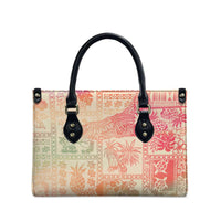 Hawaii Sweat Pink Ombre Leather Bag Aloha Tribal Pattern - Polynesian Pride