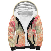 Hawaii Sherpa Hoodie Aloha Tribal Pattern Sweat Pink Ombre LT9 Unisex Pink - Polynesian Pride