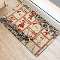 Aloha Hawaii Christmas Rubber Doormat Mele Kalikimaka Tapa Tribal Retro Style LT9 - Polynesian Pride