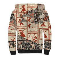 Aloha Hawaii Christmas Sherpa Hoodie Mele Kalikimaka Tapa Tribal Retro Style LT9 - Polynesian Pride