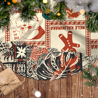 Aloha Hawaii Christmas Tree Skirt Mele Kalikimaka Tapa Tribal Retro Style LT9 - Polynesian Pride