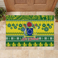 Cook Islands Christmas Rubber Doormat Santa Beach Meri Kiritimiti LT9 - Polynesian Pride