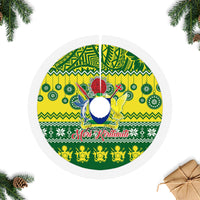 Cook Islands Christmas Tree Skirt Santa Beach Meri Kiritimiti LT9 Fringed Tree Skirts Green - Polynesian Pride