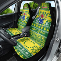 Personalised Cook Islands Christmas Car Seat Cover Santa Beach Meri Kiritimiti LT9 - Polynesian Pride