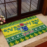Personalised Cook Islands Christmas Rubber Doormat Santa Beach Meri Kiritimiti LT9 - Polynesian Pride