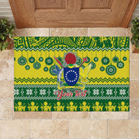 Personalised Cook Islands Christmas Rubber Doormat Santa Beach Meri Kiritimiti LT9 - Polynesian Pride