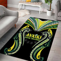 Rugby Cook Islands Avaiki Area Rug Black Kuki Airani Tribal Maori Inspired - Polynesian Pride