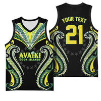 Custom Rugby Cook Islands Avaiki Basketball Jersey Black Kuki Airani Tribal Maori Inspired - Polynesian Pride