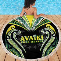 Rugby Cook Islands Avaiki Beach Blanket Black Kuki Airani Tribal Maori Inspired - Polynesian Pride