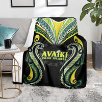 Rugby Cook Islands Avaiki Blanket Black Kuki Airani Tribal Maori Inspired - Polynesian Pride