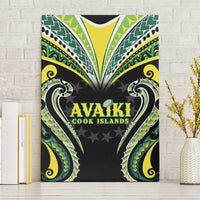 Rugby Cook Islands Avaiki Canvas Wall Art Black Kuki Airani Tribal Maori Inspired - Polynesian Pride