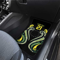 Custom Rugby Cook Islands Avaiki Car Mats Black Kuki Airani Tribal Maori Inspired - Polynesian Pride