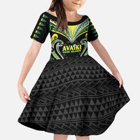 Custom Rugby Cook Islands Avaiki Family Matching Puletasi and Hawaiian Shirt Black Kuki Airani Tribal Maori Inspired - Polynesian Pride