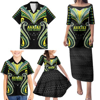 Custom Rugby Cook Islands Avaiki Family Matching Puletasi and Hawaiian Shirt Black Kuki Airani Tribal Maori Inspired - Polynesian Pride