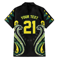 Custom Rugby Cook Islands Avaiki Family Matching Short Sleeve Bodycon Dress and Hawaiian Shirt Black Kuki Airani Tribal Maori Inspired LT9 - Polynesian Pride