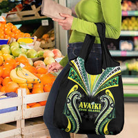 Rugby Cook Islands Avaiki Grocery Bag Black Kuki Airani Tribal Maori Inspired - Polynesian Pride