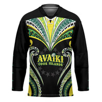 Custom Rugby Cook Islands Avaiki Hockey Jersey Black Kuki Airani Tribal Maori Inspired - Polynesian Pride