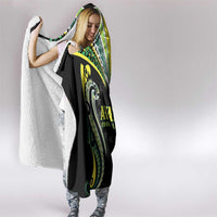 Rugby Cook Islands Avaiki Hooded Blanket Black Kuki Airani Tribal Maori Inspired - Polynesian Pride
