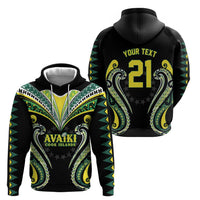 Custom Rugby Cook Islands Avaiki Hoodie Black Kuki Airani Tribal Maori Inspired - Polynesian Pride