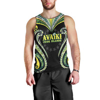 Custom Rugby Cook Islands Avaiki Men Tank Top Black Kuki Airani Tribal Maori Inspired - Polynesian Pride