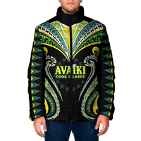 Custom Rugby Cook Islands Avaiki Padded Jacket Black Kuki Airani Tribal Maori Inspired - Polynesian Pride