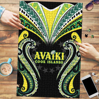 Rugby Cook Islands Avaiki Puzzle Black Kuki Airani Tribal Maori Inspired - Polynesian Pride