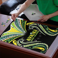 Rugby Cook Islands Avaiki Puzzle Black Kuki Airani Tribal Maori Inspired - Polynesian Pride