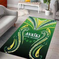 Rugby Cook Islands Avaiki Area Rug Green Kuki Airani Tribal Maori Inspired - Polynesian Pride