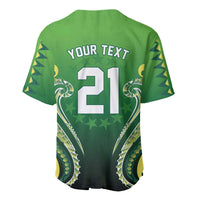Custom Rugby Cook Islands Avaiki Baseball Jersey Green Kuki Airani Tribal Maori Inspired - Polynesian Pride