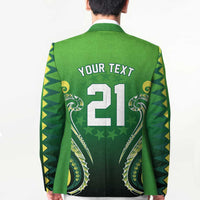 Custom Rugby Cook Islands Avaiki Blazer Green Kuki Airani Tribal Maori Inspired - Polynesian Pride